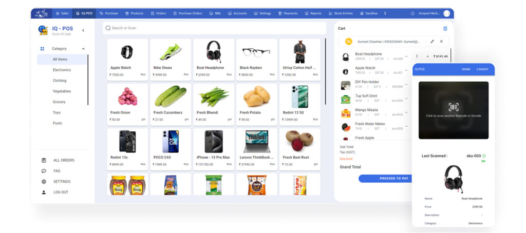Dashboard of IQShopfloor, Modern retail ERP Solution